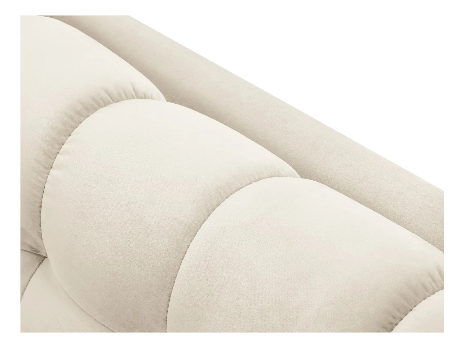 Cosmopolitan Design - Canapé d'angle droit "Bali" 5 places en velours beige clair - 293x185x75cm