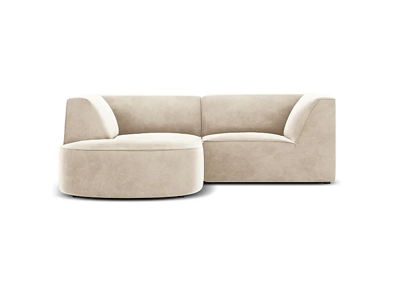 CXL by Christian Lacroix - 3-Sitzer Ecksofa links "Charles" Sitzer aus Samt leichtes beige - 186x180x69cm