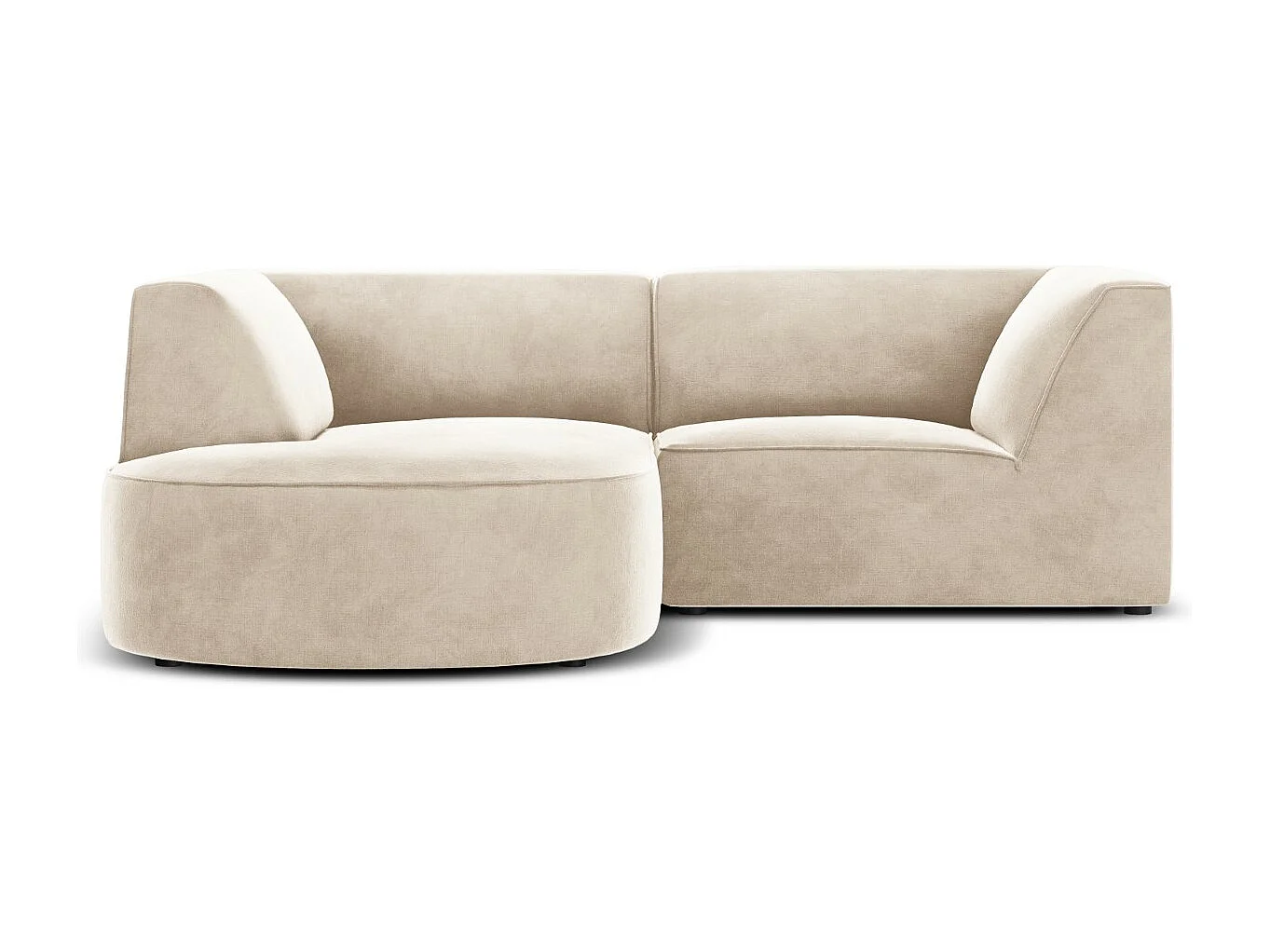 CXL by Christian Lacroix - 3-Sitzer Ecksofa links "Charles" Sitzer aus Samt leichtes beige - 186x180x69cm