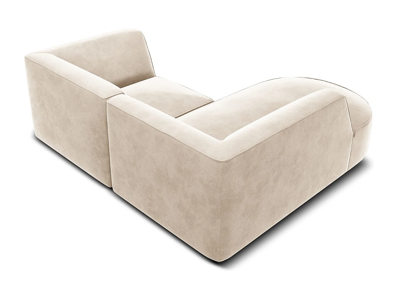 CXL by Christian Lacroix - 3-Sitzer Ecksofa links "Charles" Sitzer aus Samt leichtes beige - 186x180x69cm