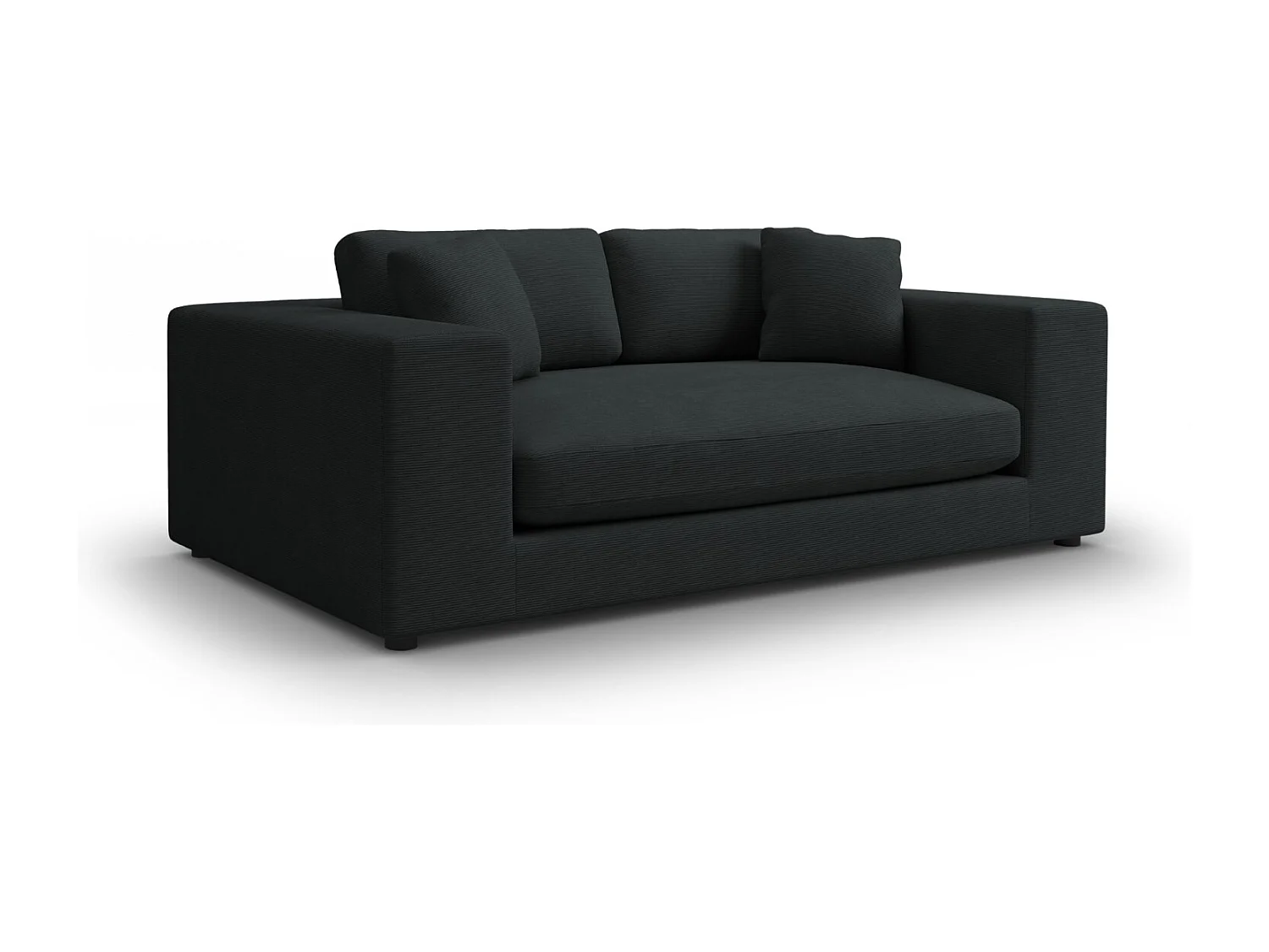 CXL by Christian Lacroix - Bank "Tendance" 3 zitplaatsen, Ribfluwelen, Zwart - 220x122x72cm