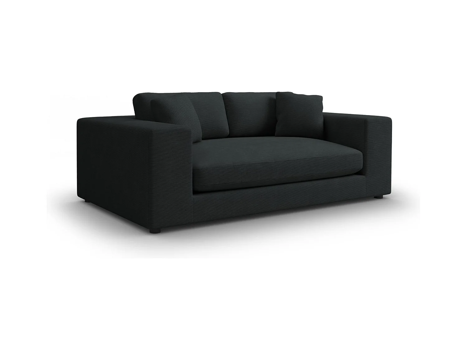 CXL by Christian Lacroix - Bank "Tendance" 3 zitplaatsen, Ribfluwelen, Zwart - 220x122x72cm
