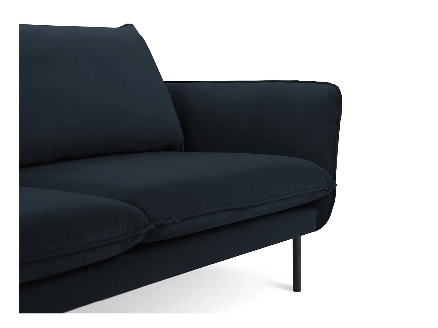 Cosmopolitan Design - 3-Sitzer Sofa "Vienna" aus Samt dunkelblau - 200x92x95cm