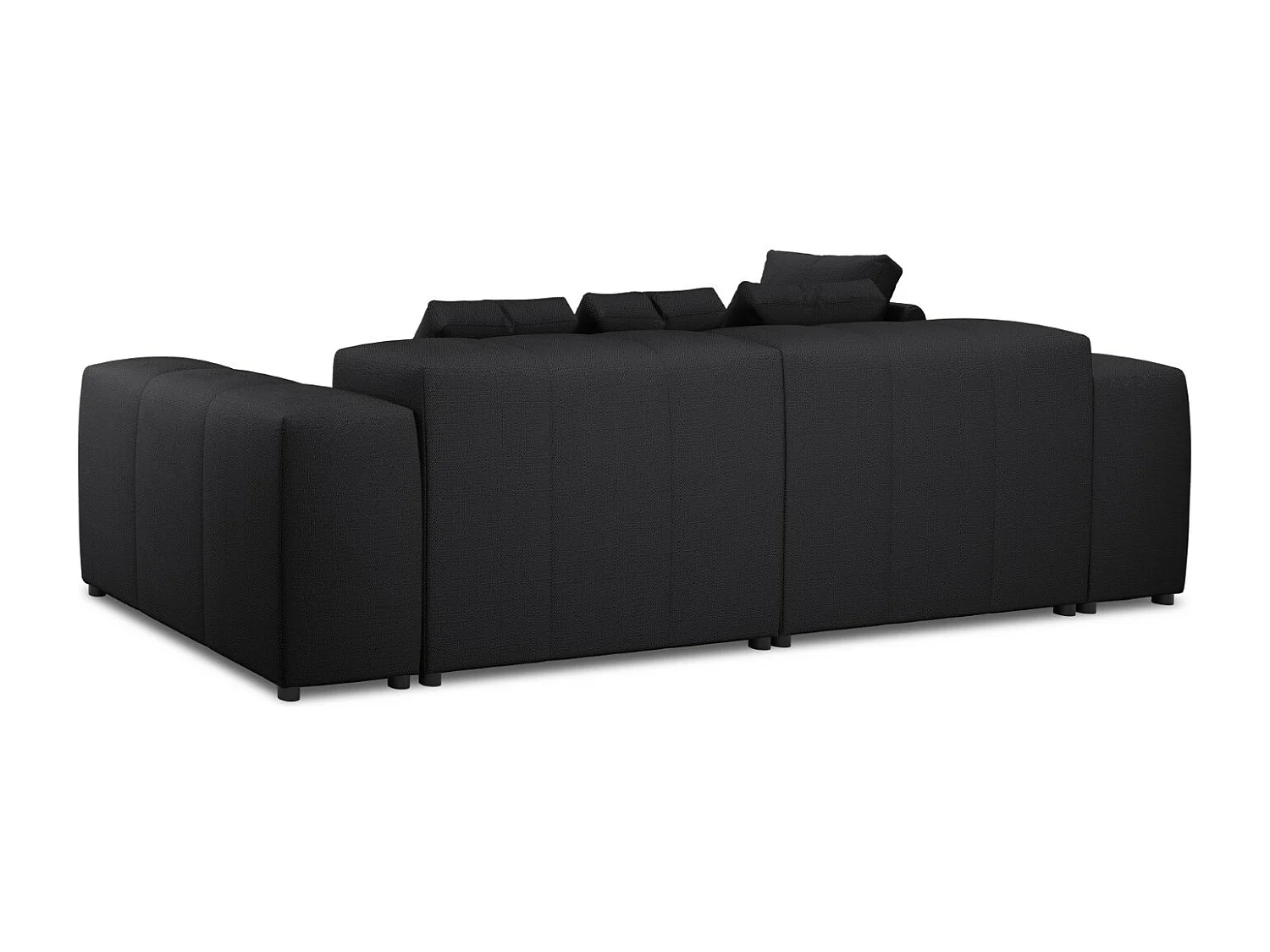 Cosmopolitan Design - 4-Sitzer modulares symmetrisches Ecksofa "Rome" aus strukturiertem Stoff schwarz - 320x160x75cm