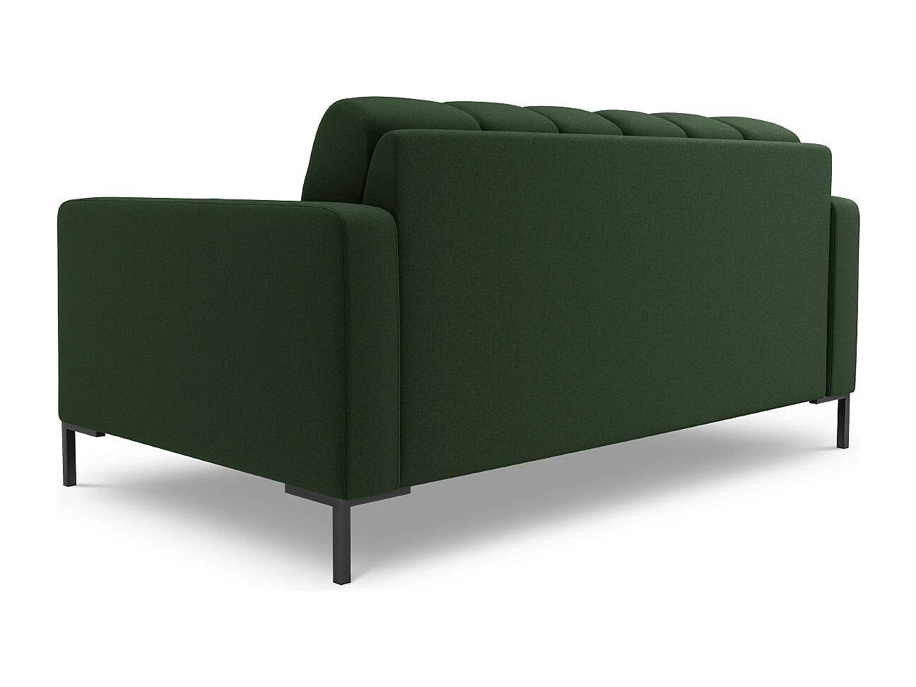 Cosmopolitan Design - Bank "Bali" 2 zitplaatsen, Structurele stof, Donkergroen - 152x92x75cm