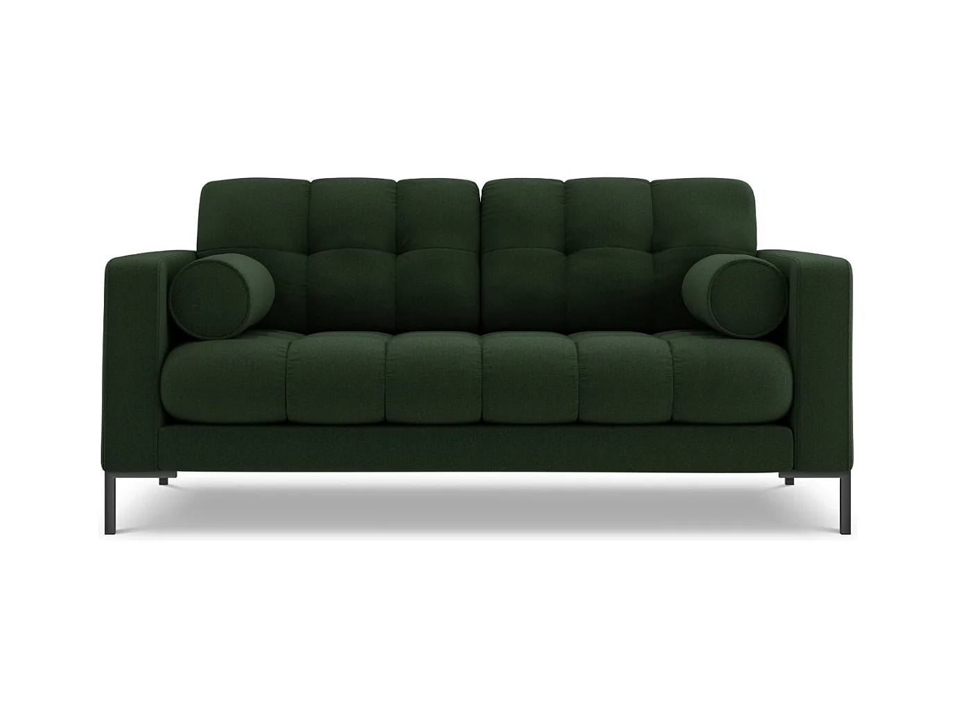 Cosmopolitan Design - Canapé "Bali" 2 places en tissu structurel vert foncé - 152x92x75cm