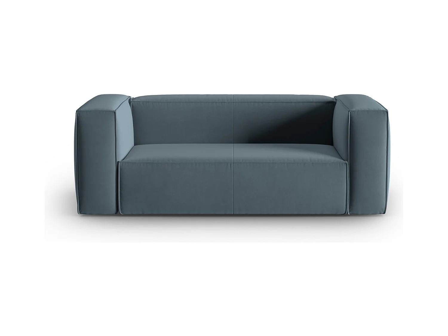 Cosmopolitan Design - Canapé "Mackay" 2 places en velours bleu pastel - 150x94x73cm