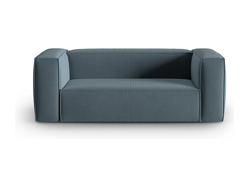 Cosmopolitan Design - Sofa, "Mackay" 2 miejsca welur, niebieski pastelowy - 150x94x73cm