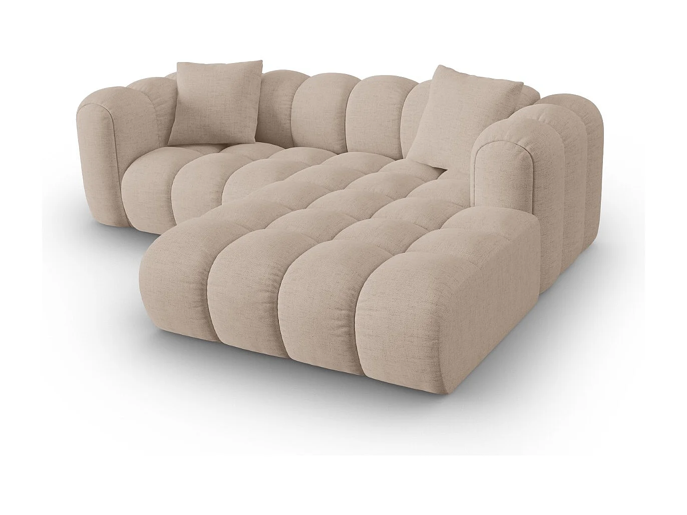 CXL by Christian Lacroix - Narożnik prawy panoramiczny, "Clotilde" 3 miejsca tkanina strukturalna, cappuccino - 187x190x70cm