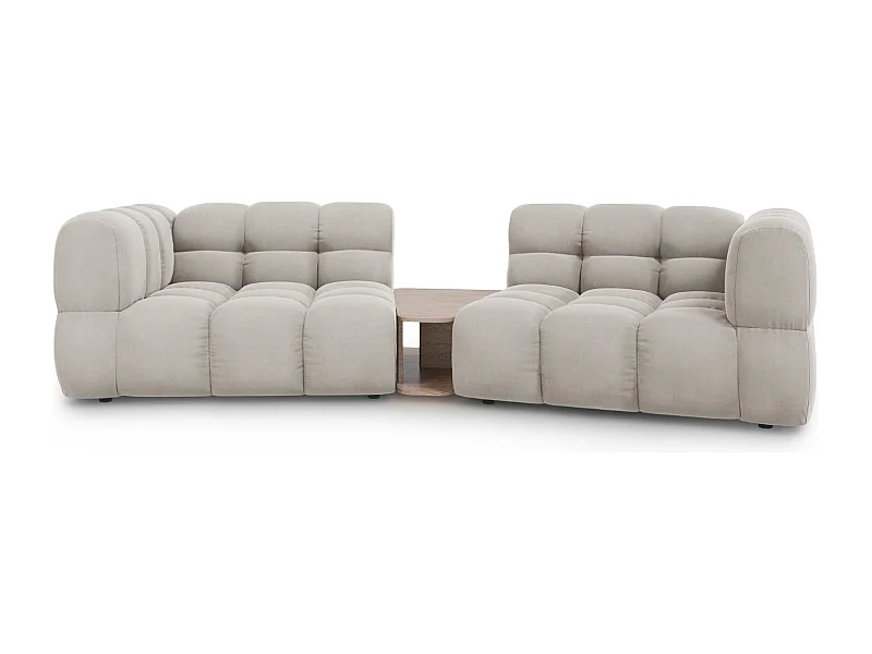 Cosmopolitan Design - Divano modulare "Sky" 2 posti in velluto beige chiaro - 280x148x75cm