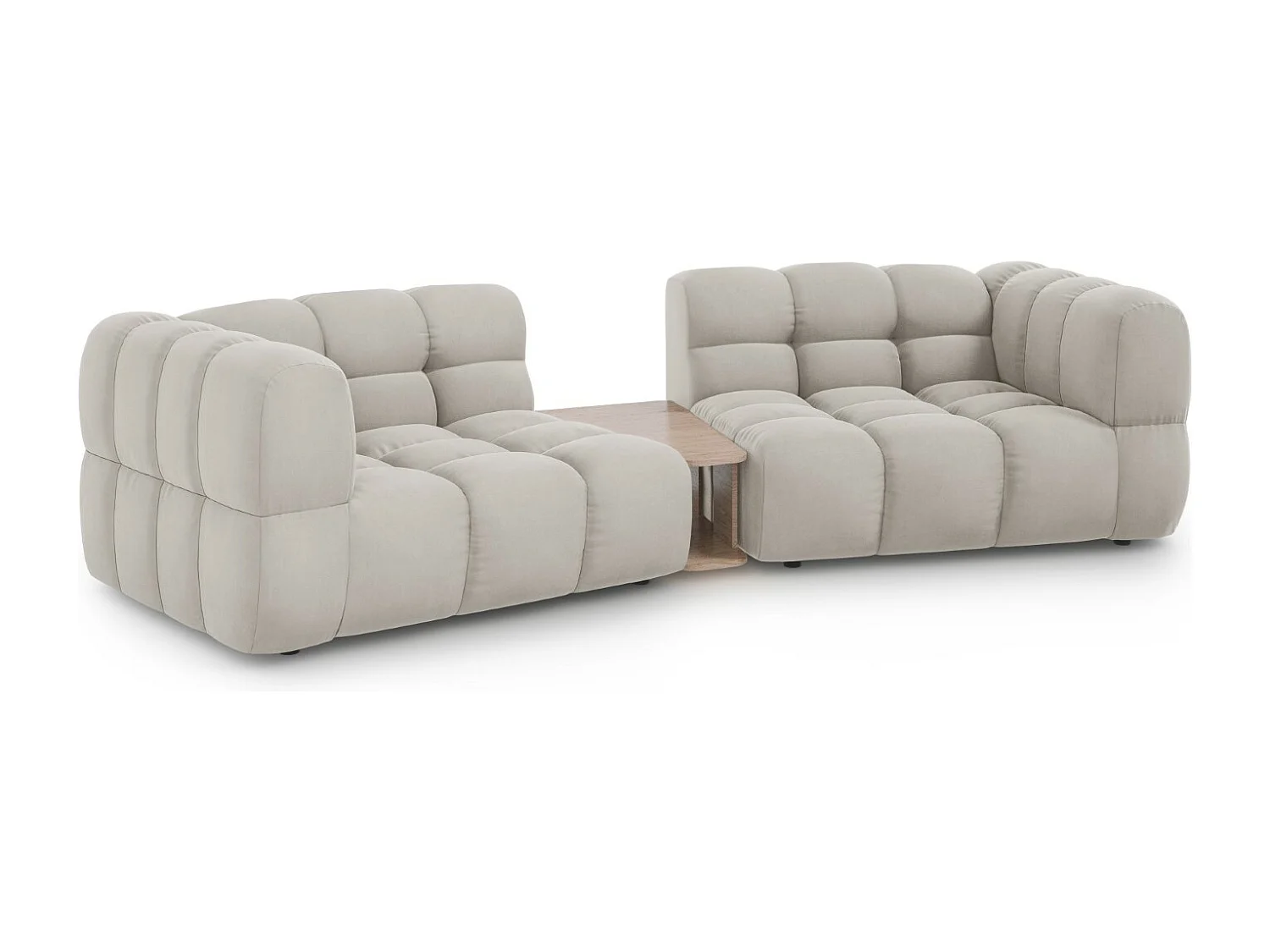 Cosmopolitan Design - Sofá modular "Sky" 2 plazas de terciopelo beige claro - 280x148x75cm