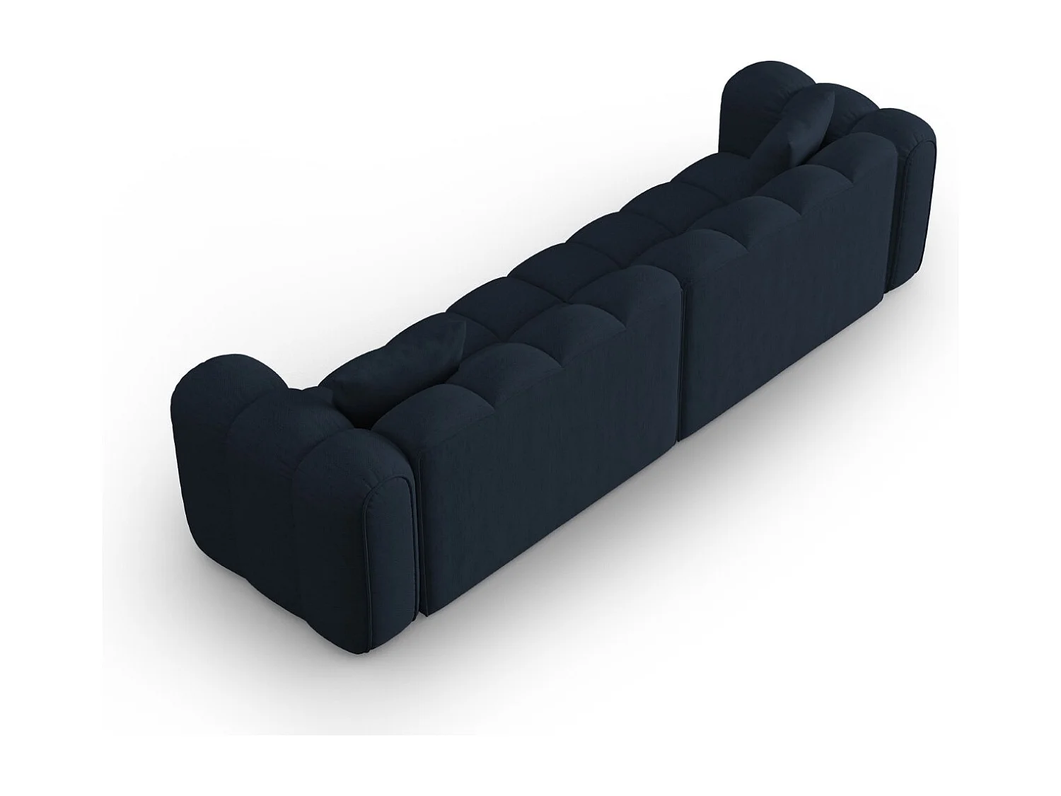 CXL by Christian Lacroix - Canapé modulable "Clotilde" 4 places en tissu structurel bleu roi - 298x94x70cm