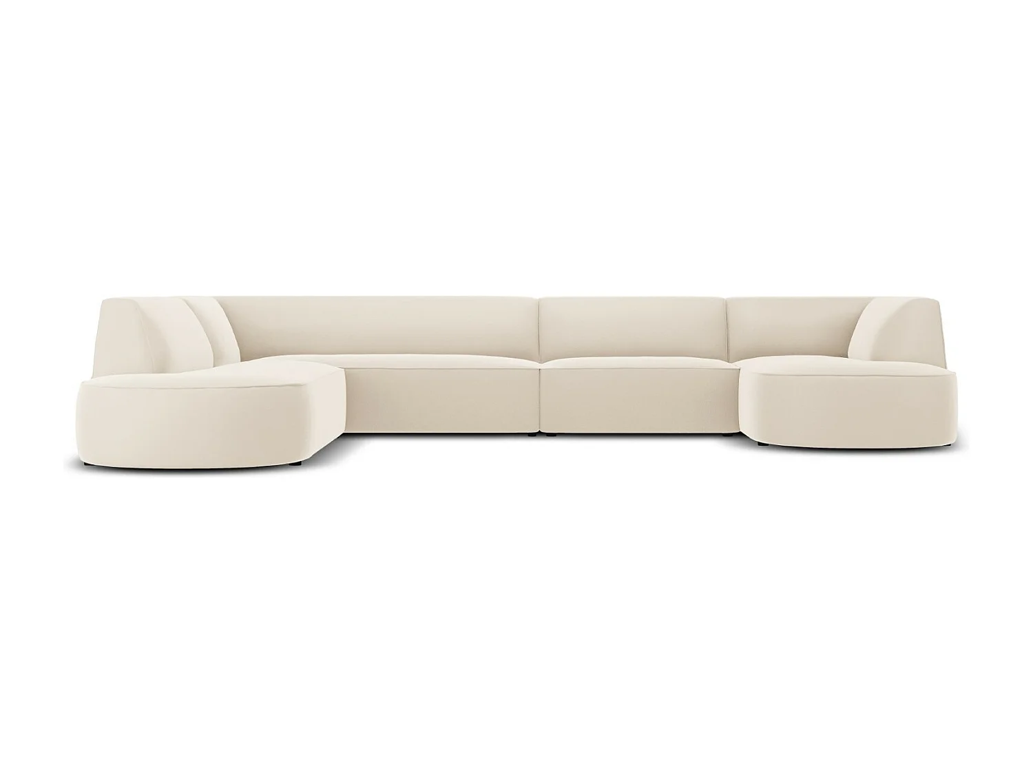 CXL by Christian Lacroix - 7-Sitzer Panoramasofa links "Charles" Sitzer aus Samt beige - 366x273x69cm
