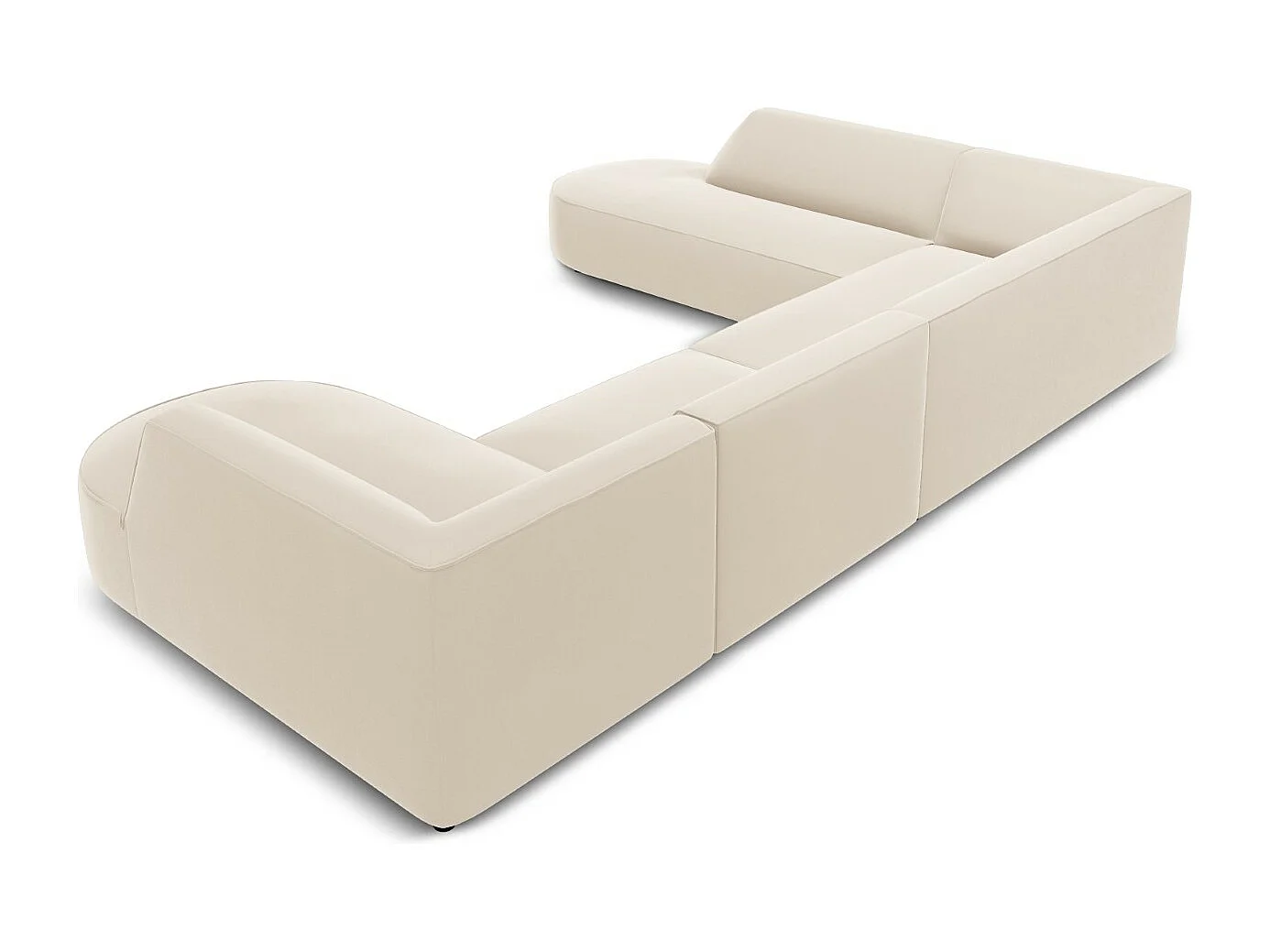 CXL by Christian Lacroix - 7-Sitzer Panoramasofa links "Charles" Sitzer aus Samt beige - 366x273x69cm