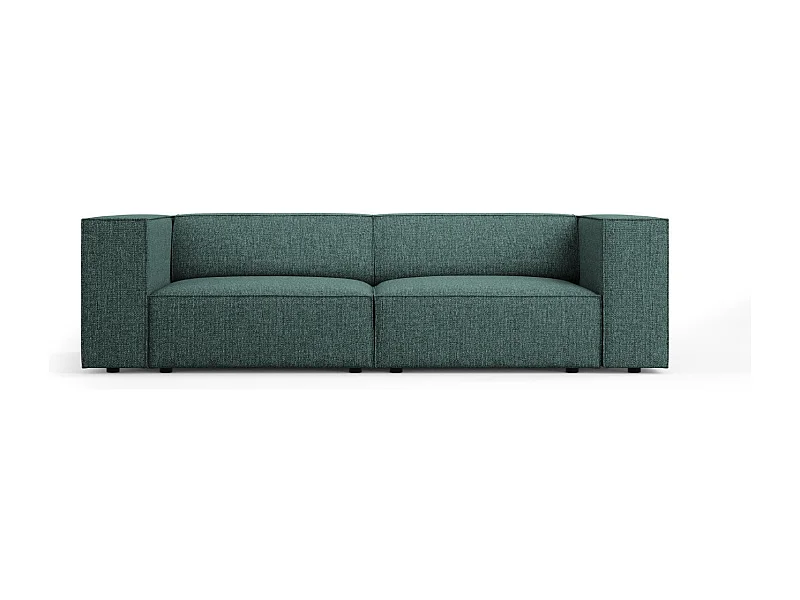 Cosmopolitan Design - 3-Sitzer Sofa "Arendal" aus Chenille-Stoff petrol - 204x102x70cm