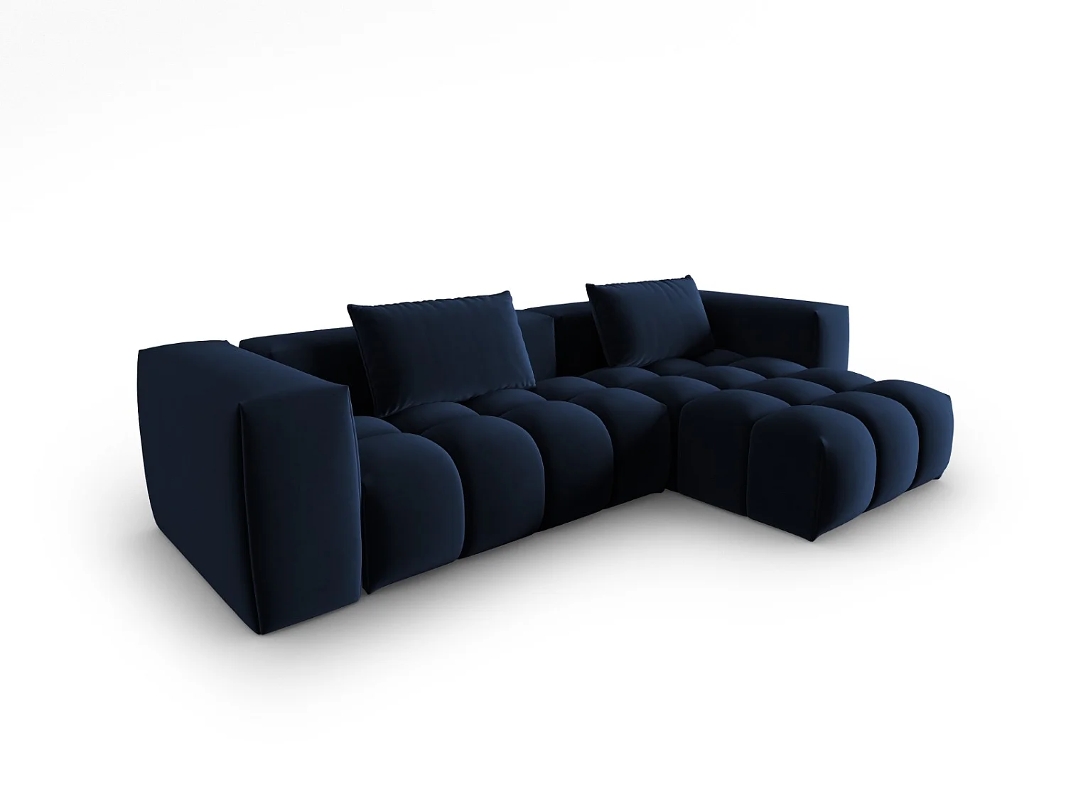 CXL by Christian Lacroix - Modulaire hoekbank rechts "Lorella" 3 zitplaatsen, Flueel, Koningsblauw - 260x145x70cm