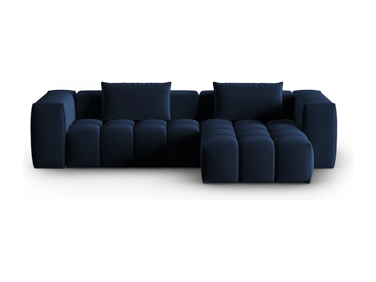 CXL by Christian Lacroix - Canapé d'angle droit modulable "Lorella" 3 places en velours bleu roi - 260x145x70cm