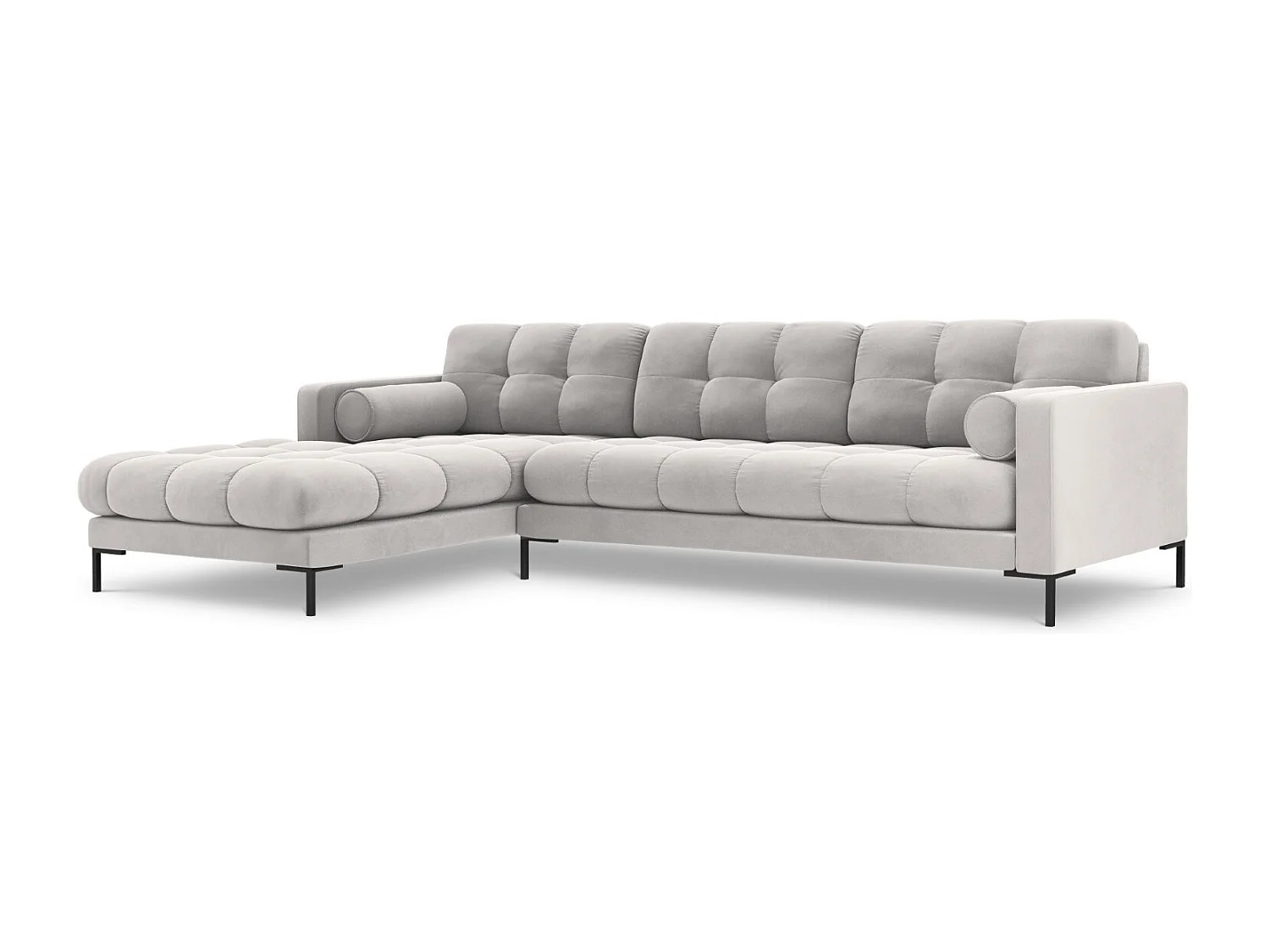 Cosmopolitan Design - Linker hoekbank "Bali" 5 zitplaatsen, Flueel, Geld - 293x185x75cm