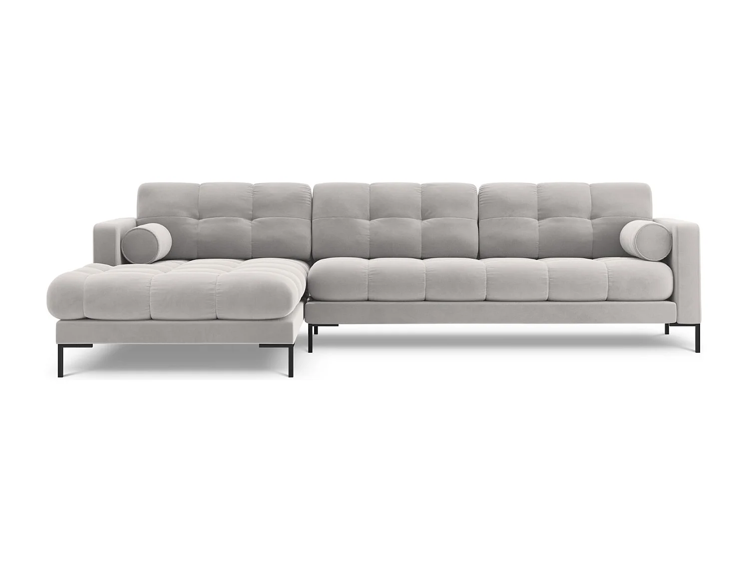 Cosmopolitan Design - Linker hoekbank "Bali" 5 zitplaatsen, Flueel, Geld - 293x185x75cm