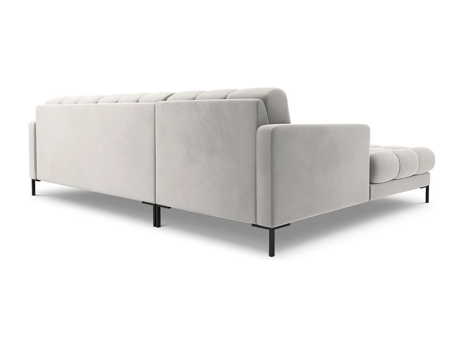 Cosmopolitan Design - Linker hoekbank "Bali" 5 zitplaatsen, Flueel, Geld - 293x185x75cm