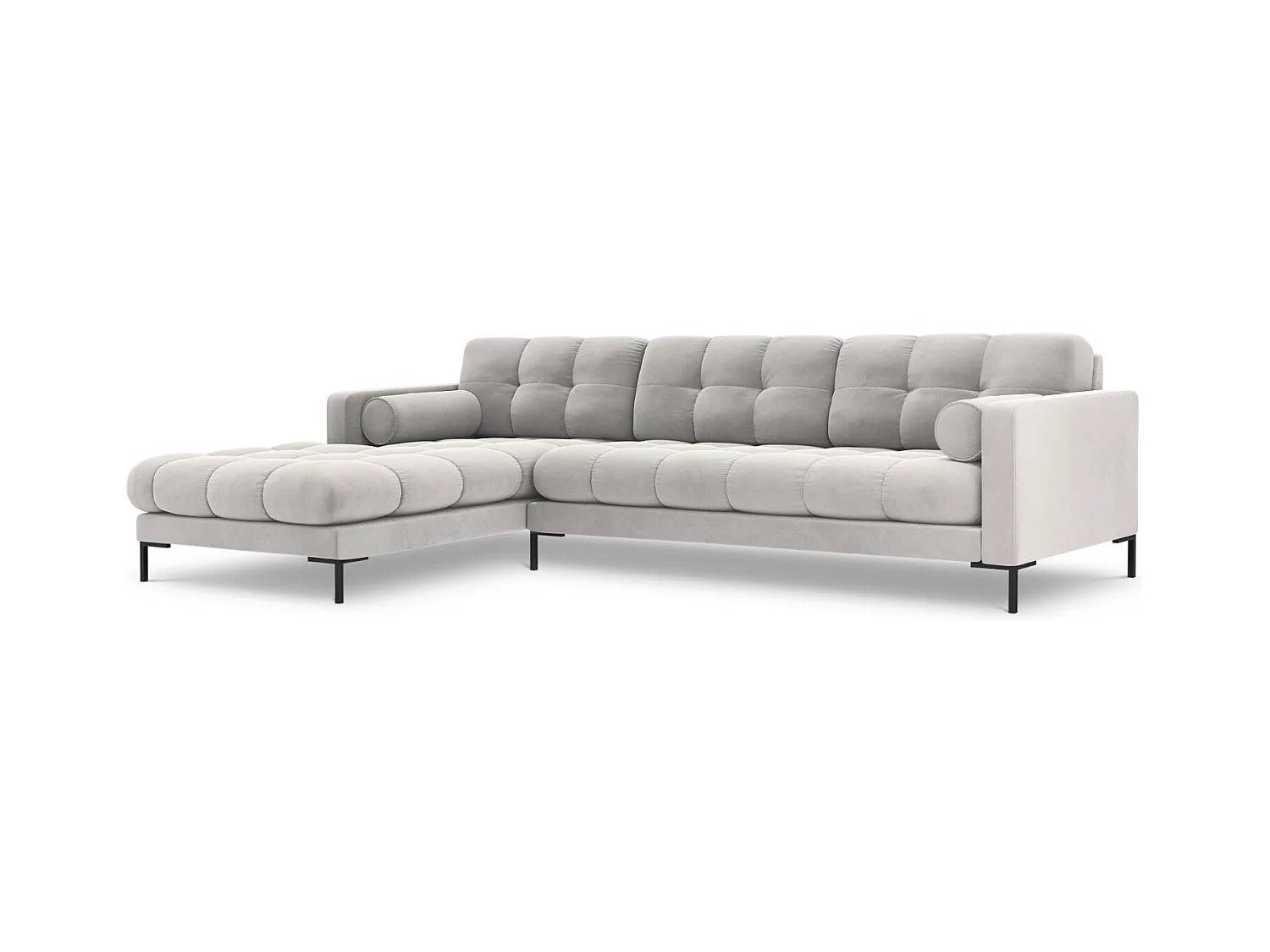 Cosmopolitan Design - Linker hoekbank "Bali" 5 zitplaatsen, Flueel, Geld - 293x185x75cm