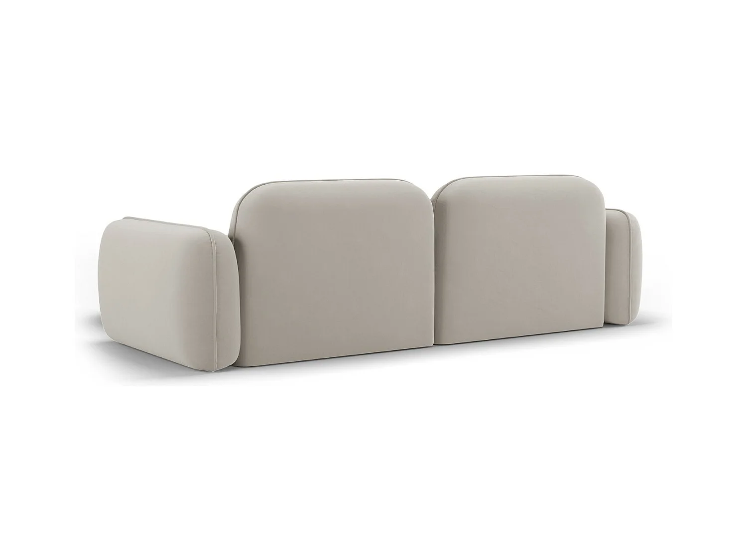 Cosmopolitan Design - Canapé d'angle droit modulable "Sydney" 3 places en velours beige clair - 230x165x70cm