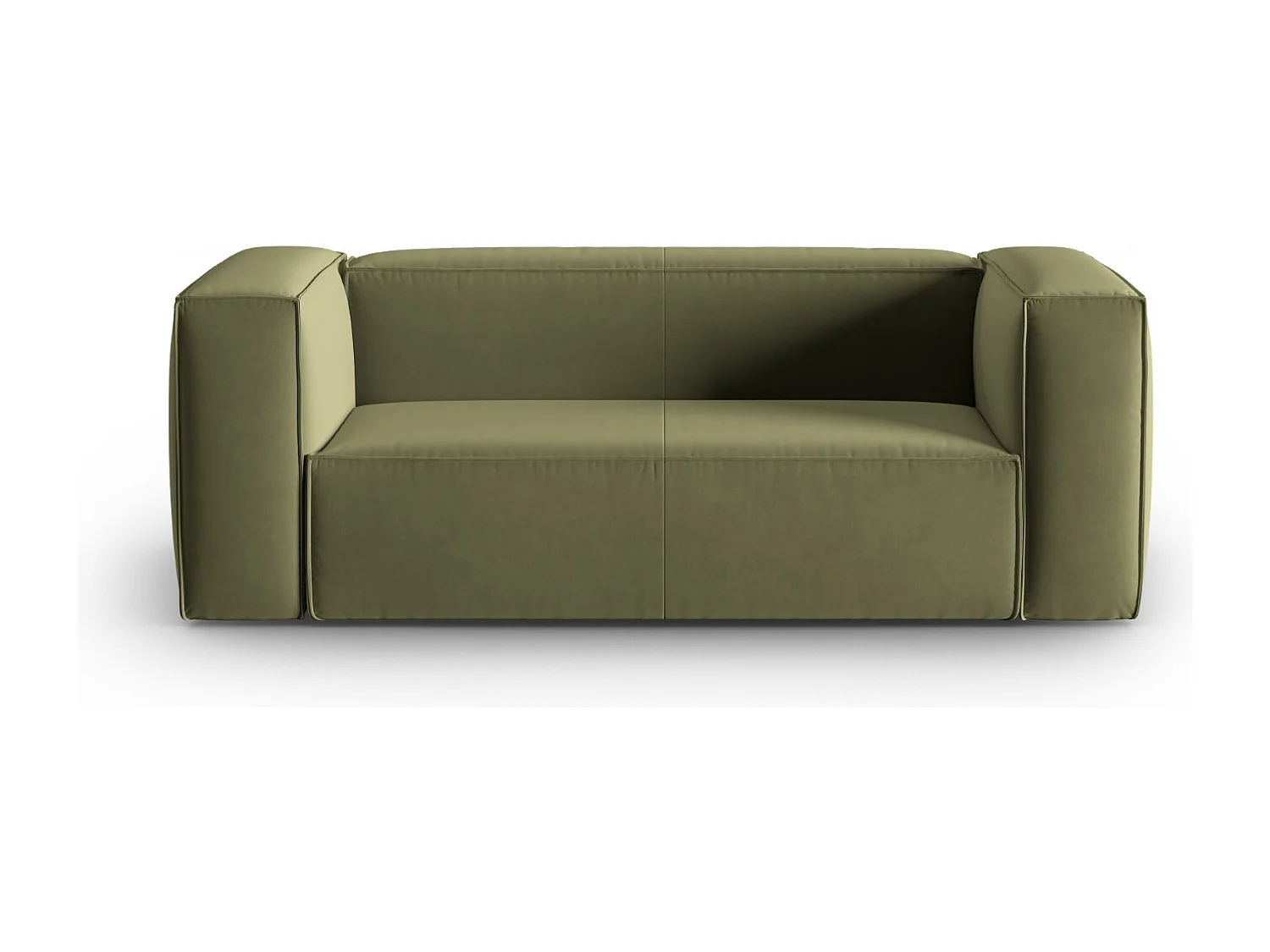 Cosmopolitan Design - Canapé "Mackay" 2 places en velours vert clair - 150x94x73cm