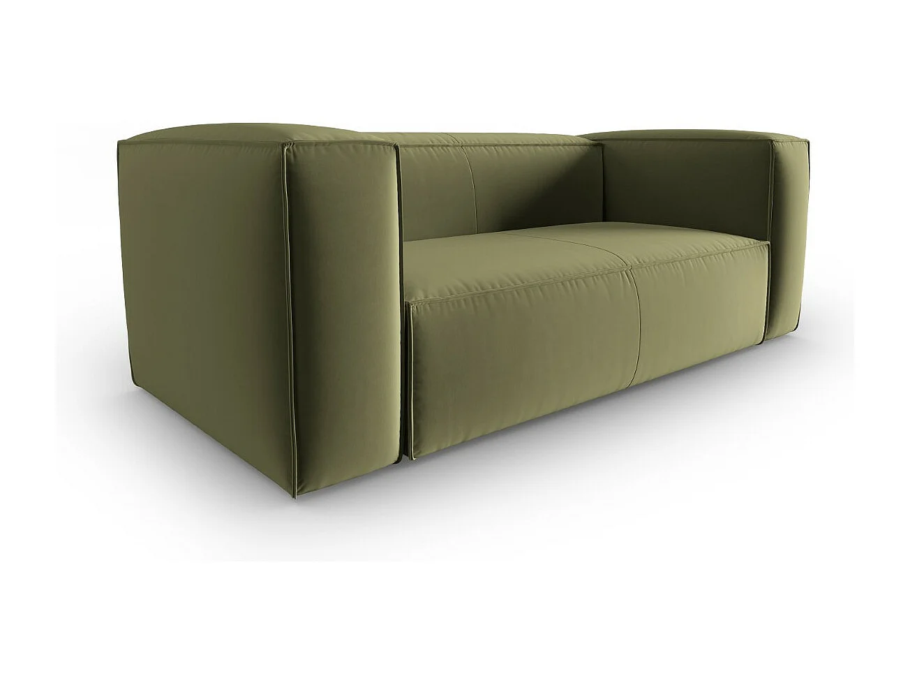 Cosmopolitan Design - Canapé "Mackay" 2 places en velours vert clair - 150x94x73cm