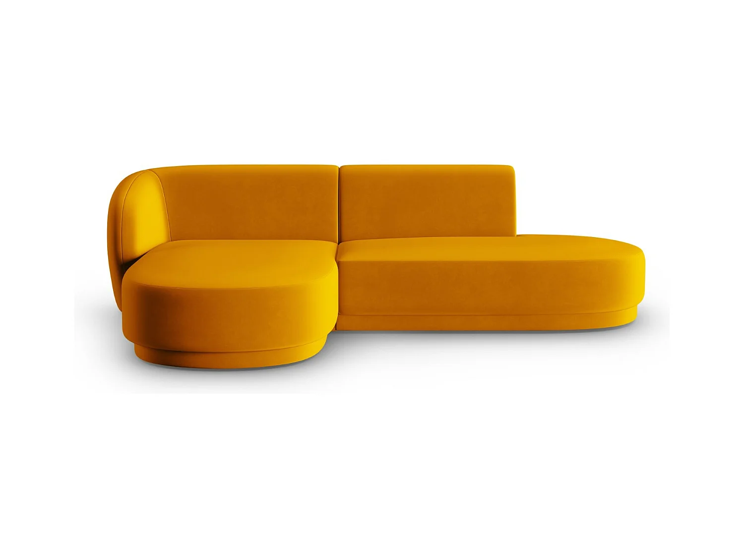 CXL by Christian Lacroix - 4-Sitzer modulares Ecksofa links "Lionel" Sitzer aus Samt gelb - 233x155x74cm