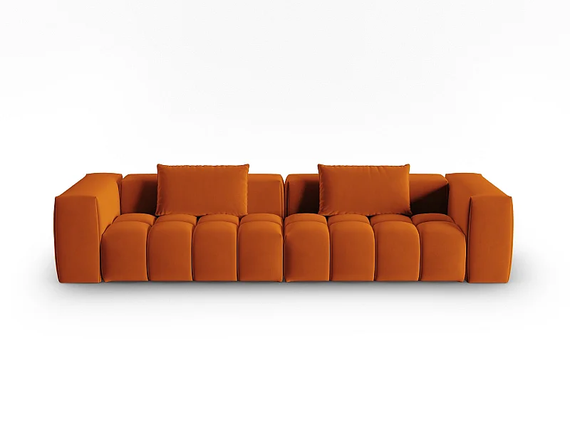 CXL by Christian Lacroix - Sofa modułowa, "Lorella" 5 miejsc welur, terakota - 290x85x70cm