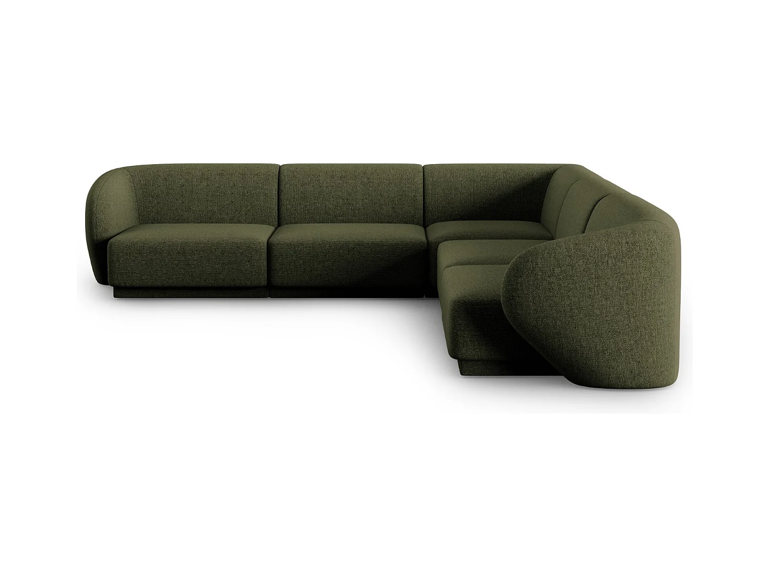 CXL by Christian Lacroix - Symmetrische modulaire hoekbank "Lionel" 6 zitplaatsen, Chenille, Heide Groen - 265x265x74cm