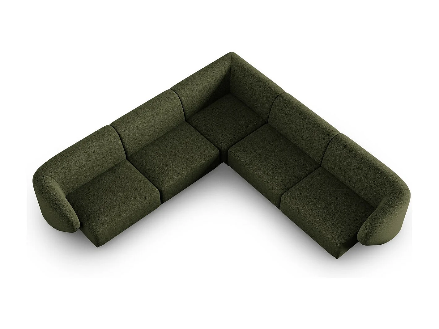 CXL by Christian Lacroix - Narożnik symetryczny modułowy, "Lionel" 6 miejsc szenil, zielony melanż - 265x265x74cm