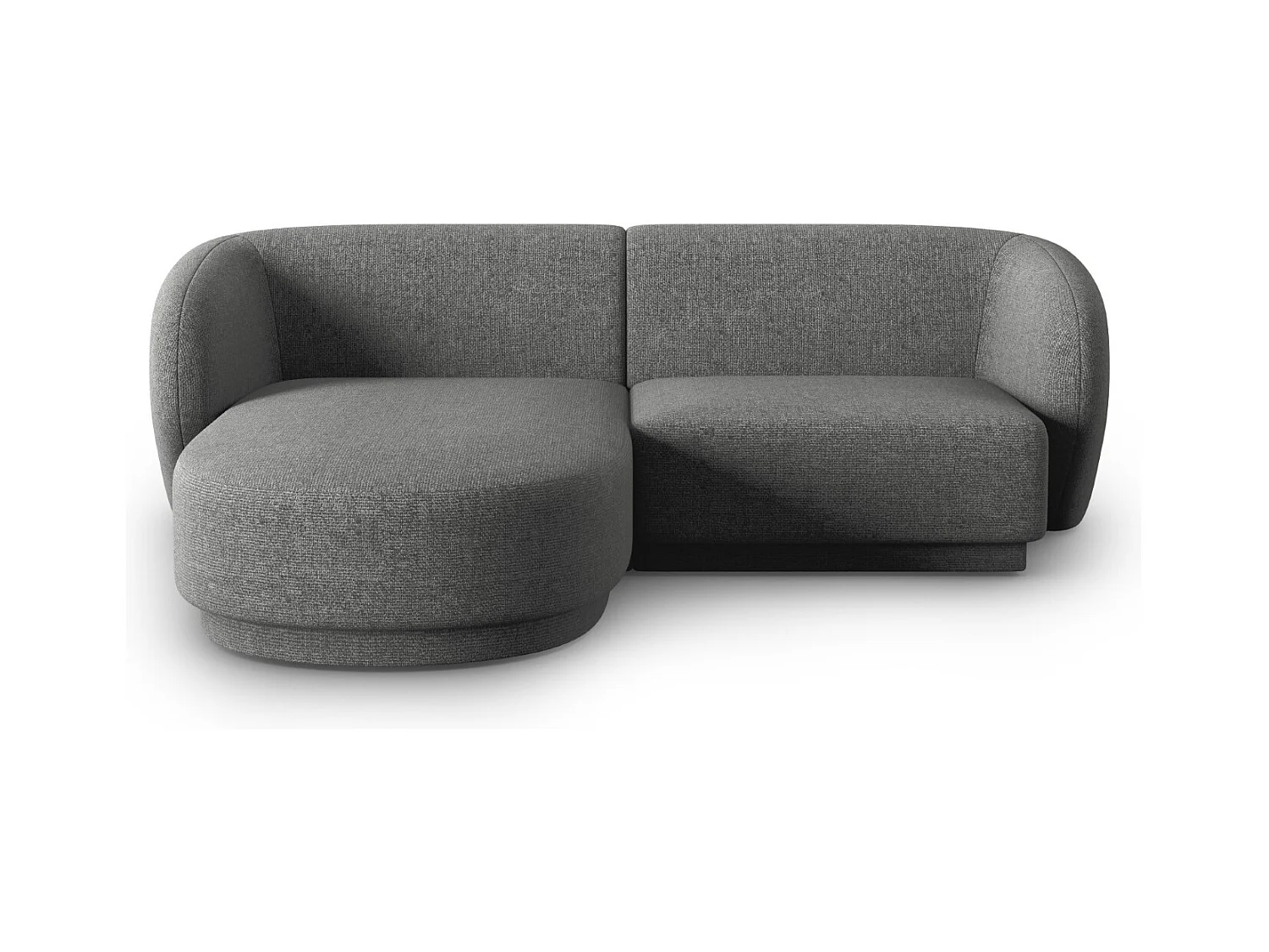 CXL by Christian Lacroix - Modulaire hoekbank links "Lionel" 3 zitplaatsen, Chenille, Donkergrijs gemêleerd - 188x155x74cm