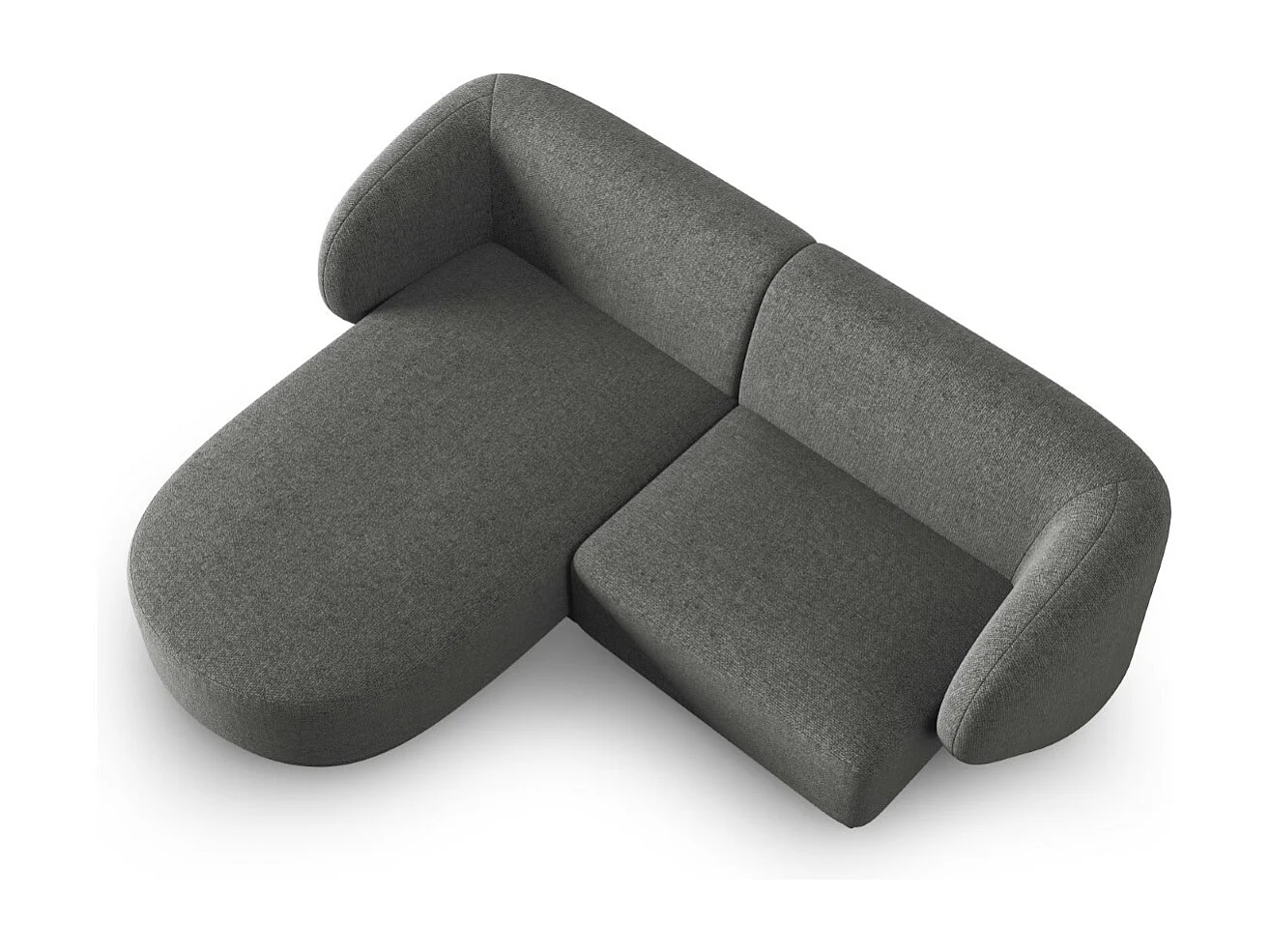 CXL by Christian Lacroix - Narożnik lewy panoramiczny, "Lionel" 3 miejsca szenil, szary ciemny melanż - 188x155x74cm