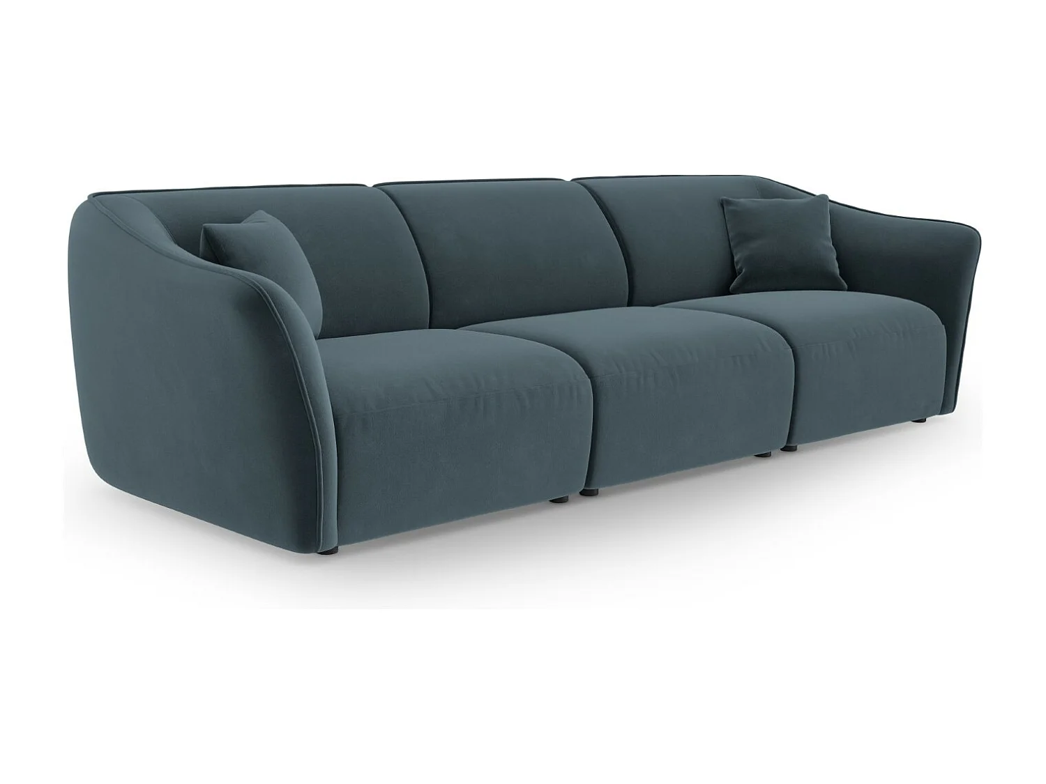 Cosmopolitan Design - Sofa modułowa, "Tokyo" 5 miejsc welur, niebieski pastelowy - 292x102x79cm