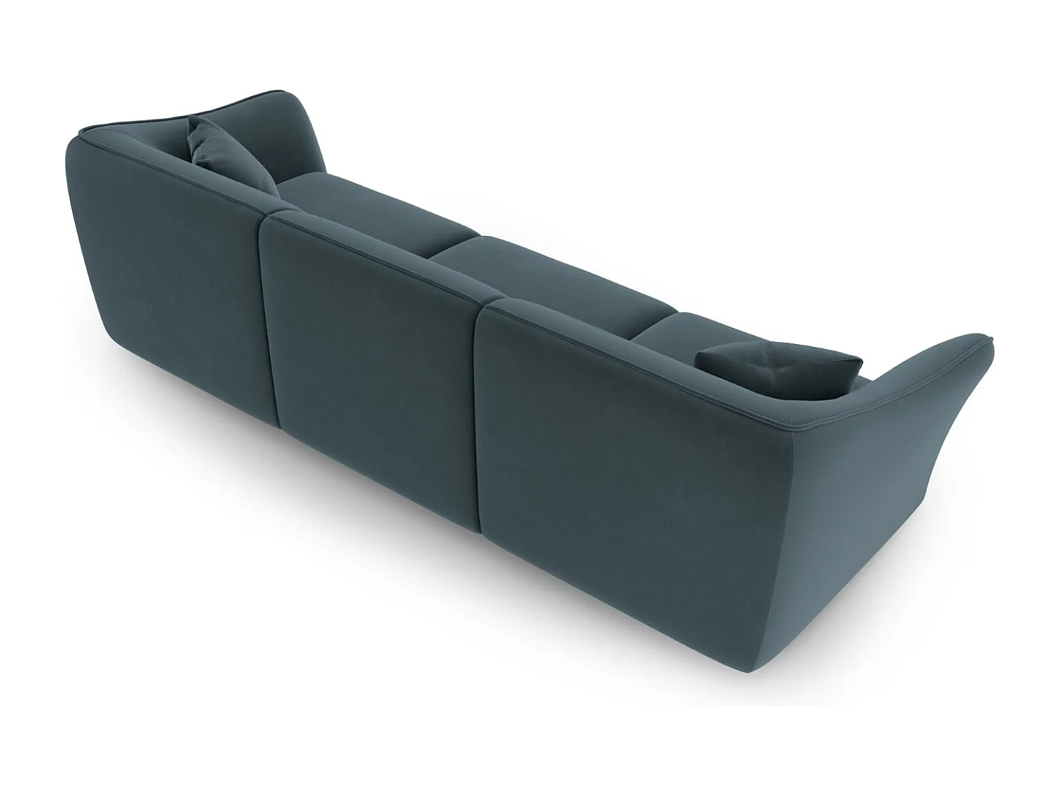 Cosmopolitan Design - Sofa modułowa, "Tokyo" 5 miejsc welur, niebieski pastelowy - 292x102x79cm