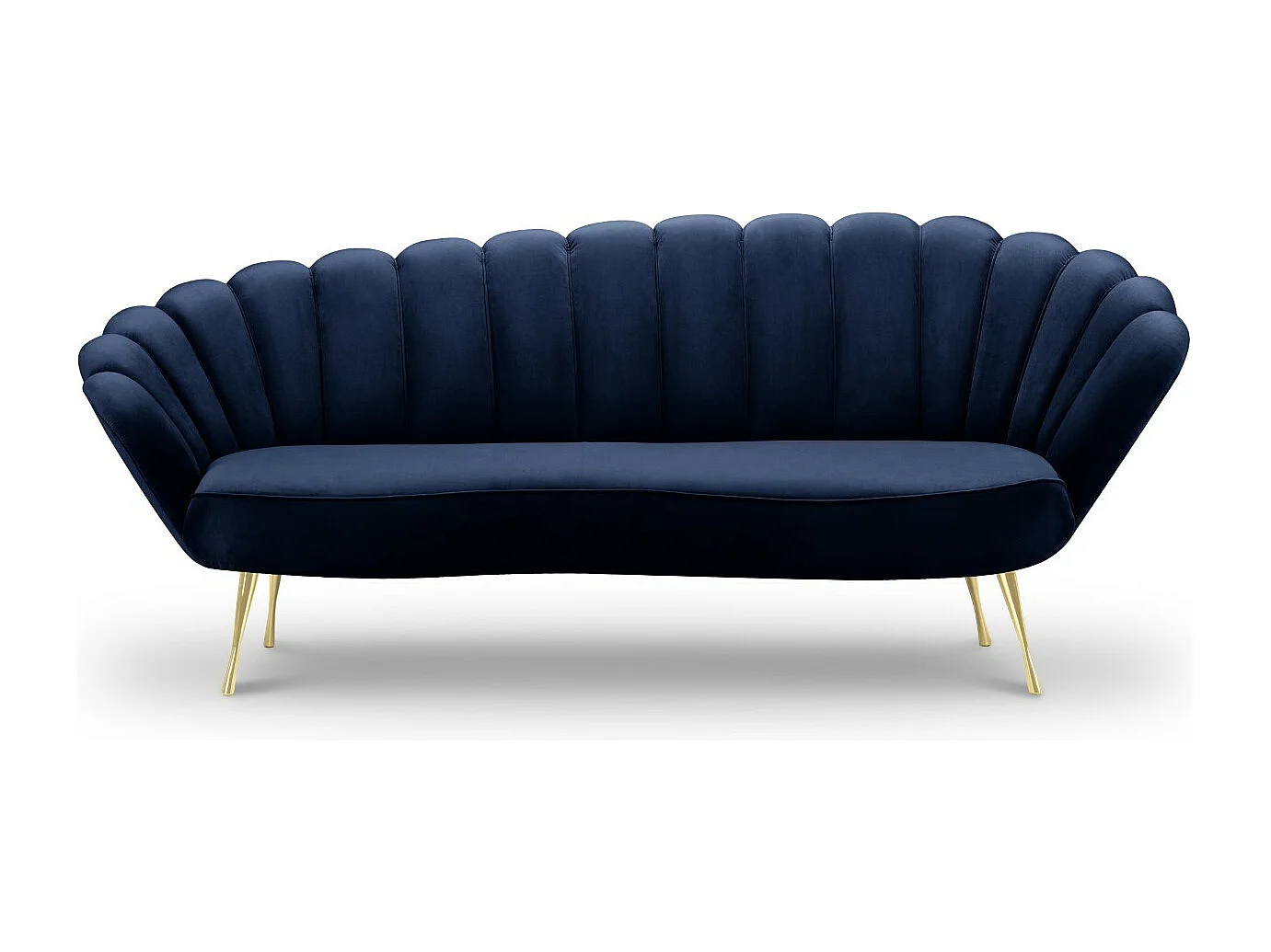 Cosmopolitan Design - Sofa, "Kingston" 3 miejsca welur, błękit królewski - 224x95x85cm