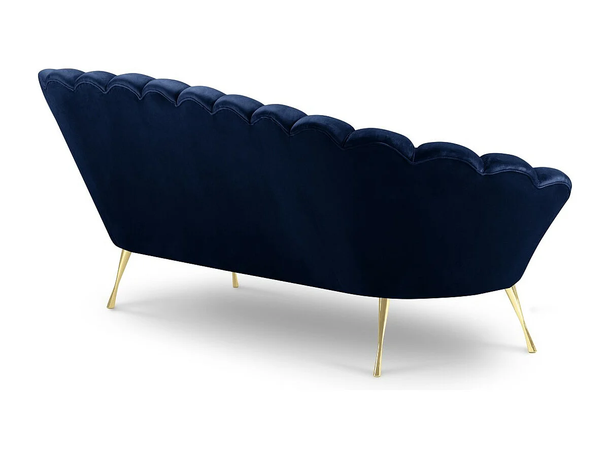 Cosmopolitan Design - Sofa, "Kingston" 3 miejsca welur, błękit królewski - 224x95x85cm