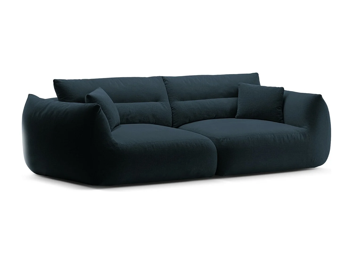 CXL by Christian Lacroix - Sofá modular "Maurie" 4 lugares em tecido chenille azul marinho - 264x107x90cm