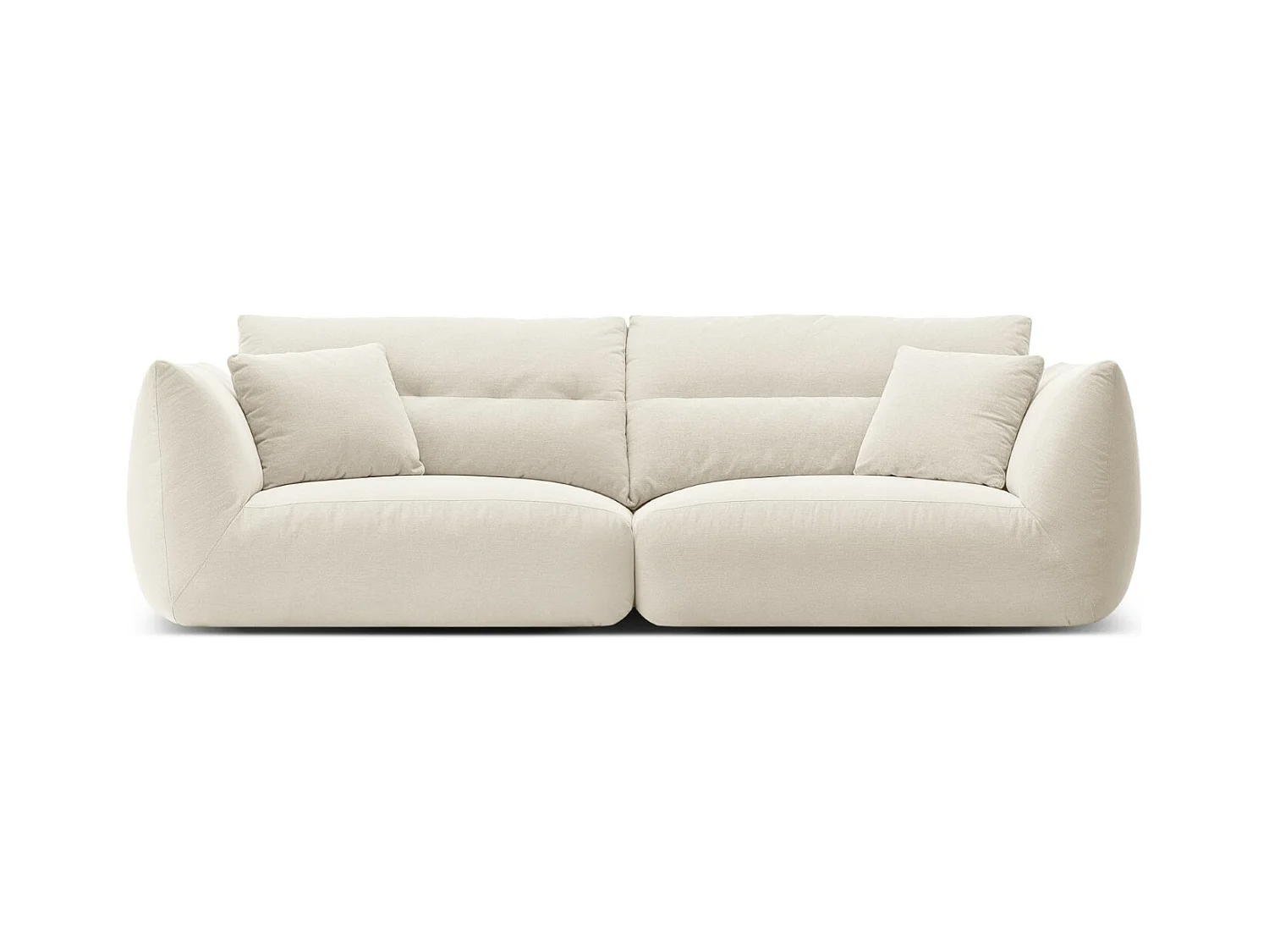 CXL by Christian Lacroix - Canapé modulable "Maurie" 4 places en chenille ivoire - 264x107x90cm
