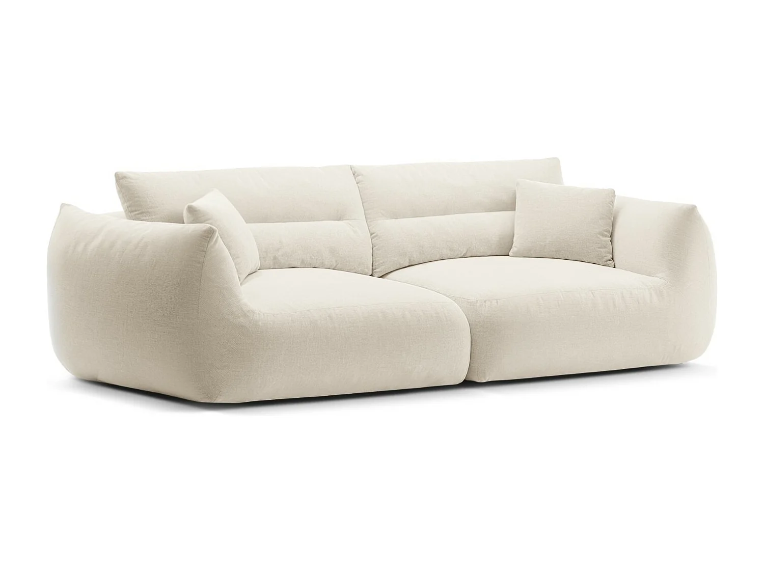 CXL by Christian Lacroix - Sofá modular "Maurie" 4 lugares em tecido chenille marfim - 264x107x90cm