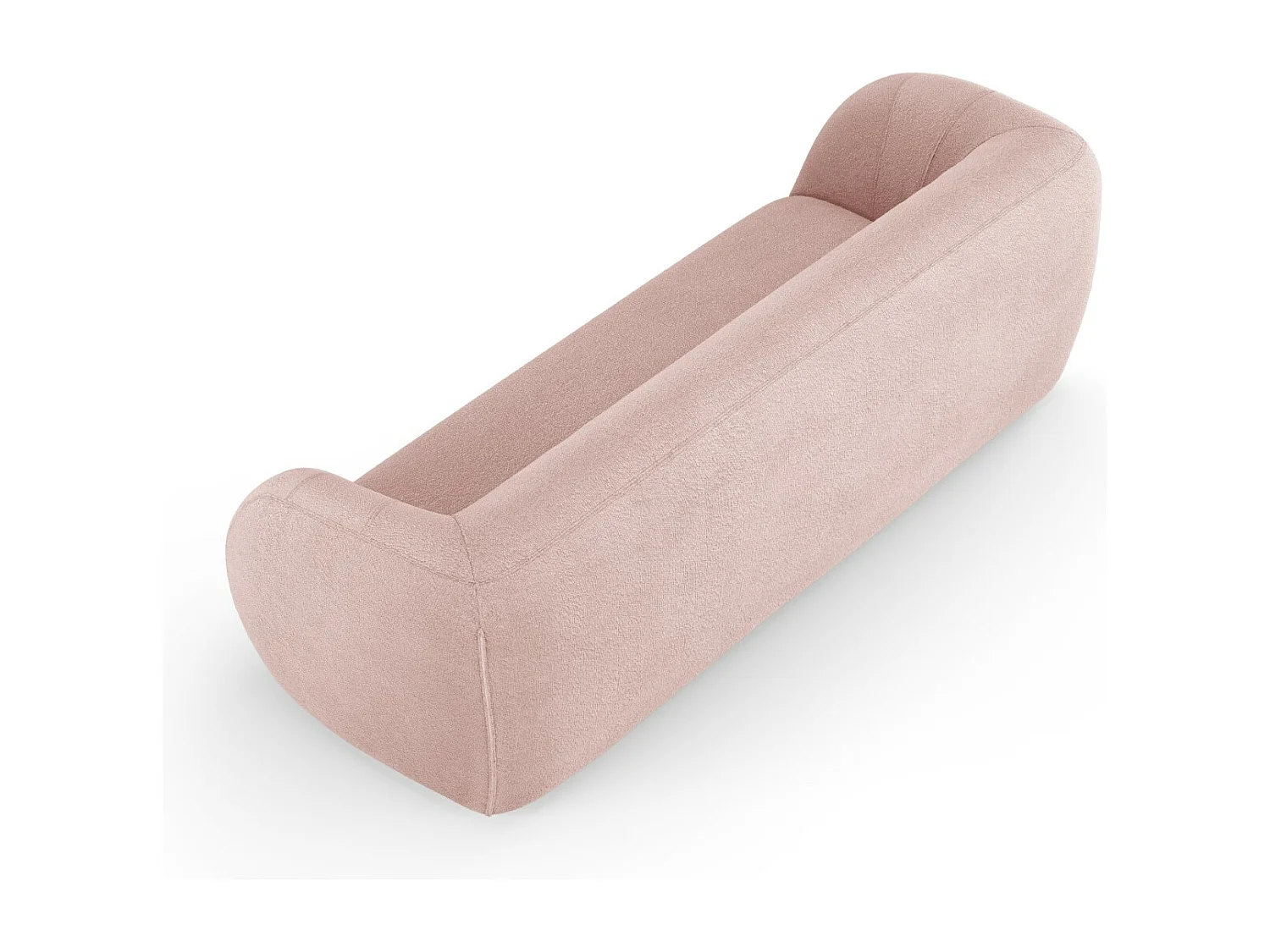 Cosmopolitan Design - 3-Sitzer Sofa "Essen" aus Boucle puderrosa - 230x95x86cm