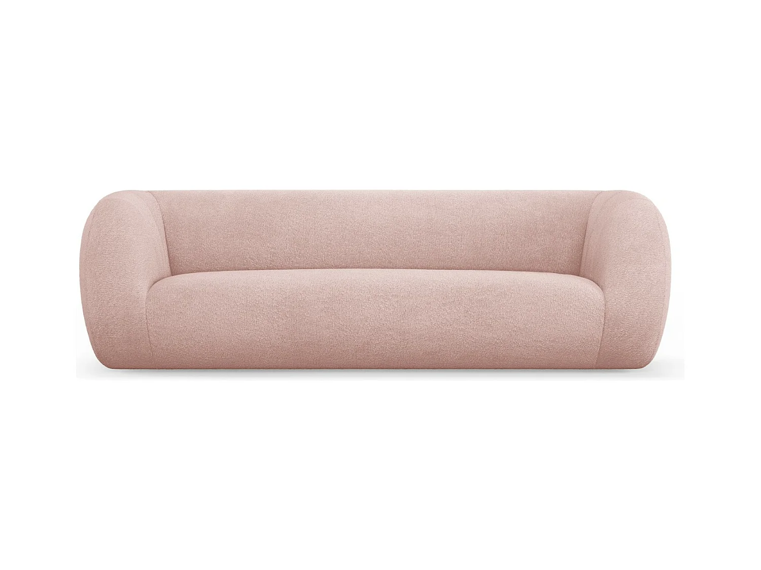 Cosmopolitan Design - Canapé "Essen" 3 places en bouclé rose poudré - 230x95x86cm