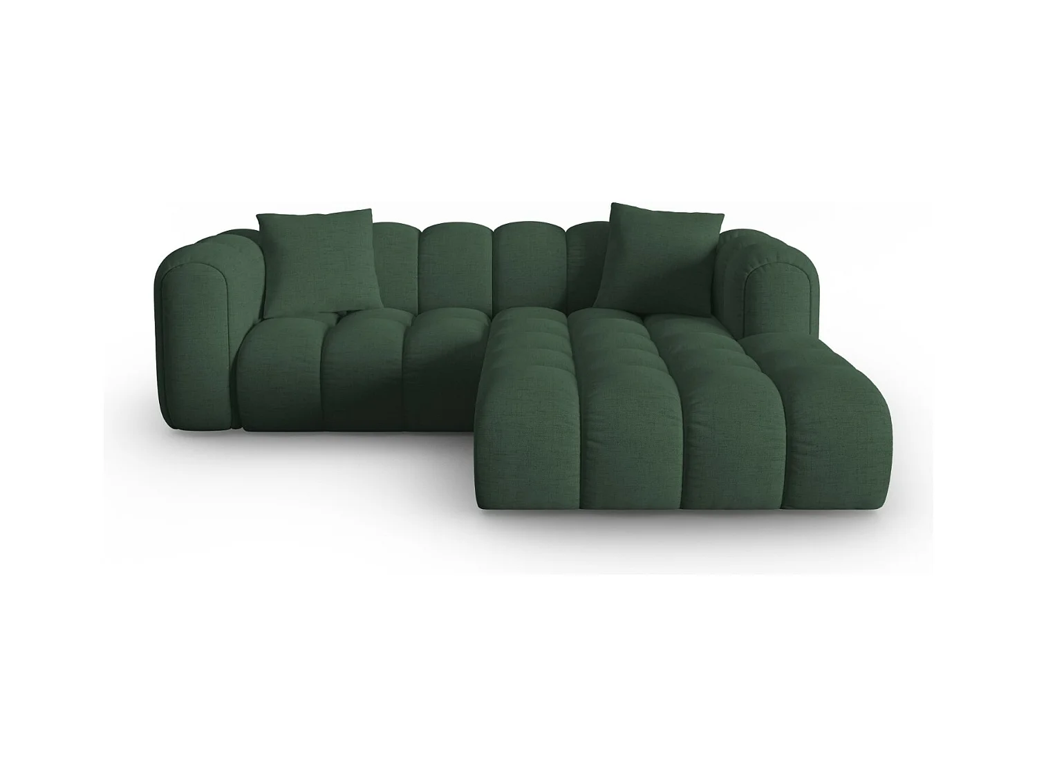 CXL by Christian Lacroix - Modulaire hoekbank rechts "Clotilde" 3 zitplaatsen, Structurele stof, Zeegroen - 187x190x70cm