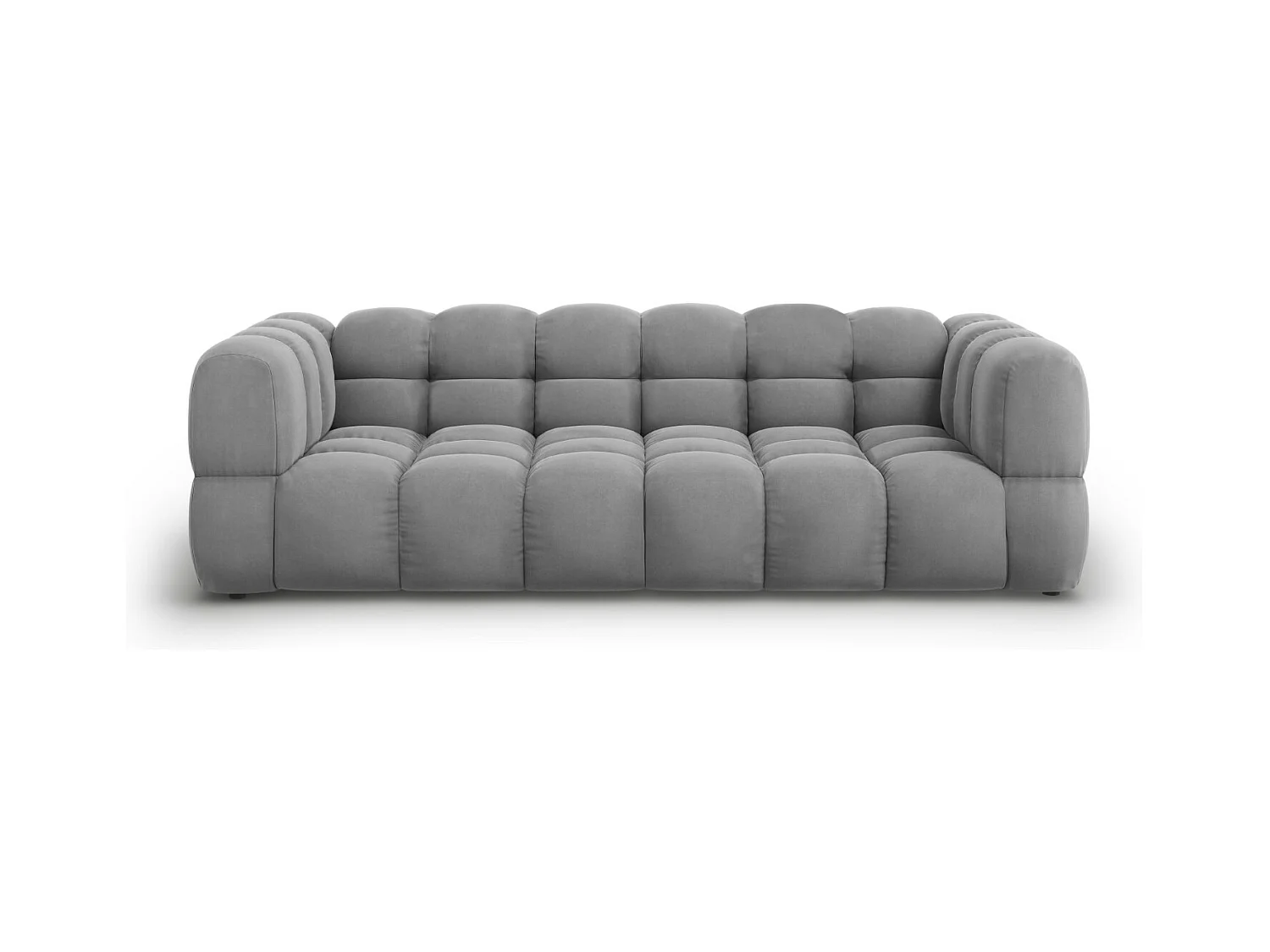 Cosmopolitan Design - Modulaire bank "Sky" 4 zitplaatsen, Flueel, Lichtgrijs - 244x102x75cm