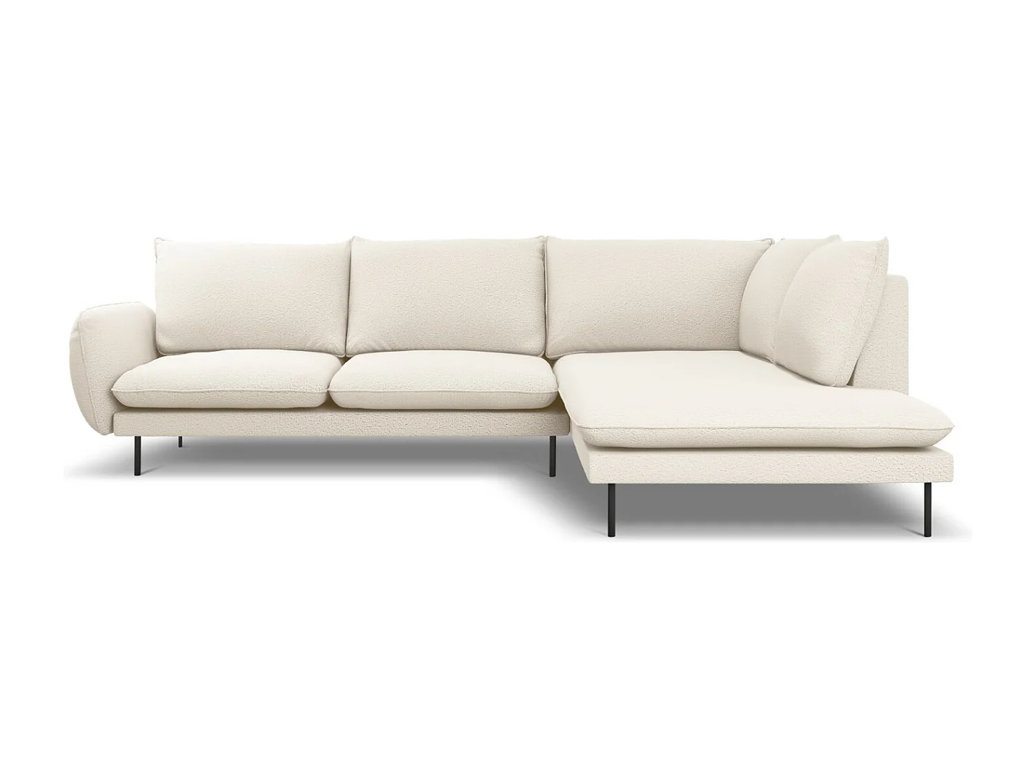 Cosmopolitan Design - Narożnik prawy, "Vienna" 6 miejsc boucle, beż - 275x185x95cm