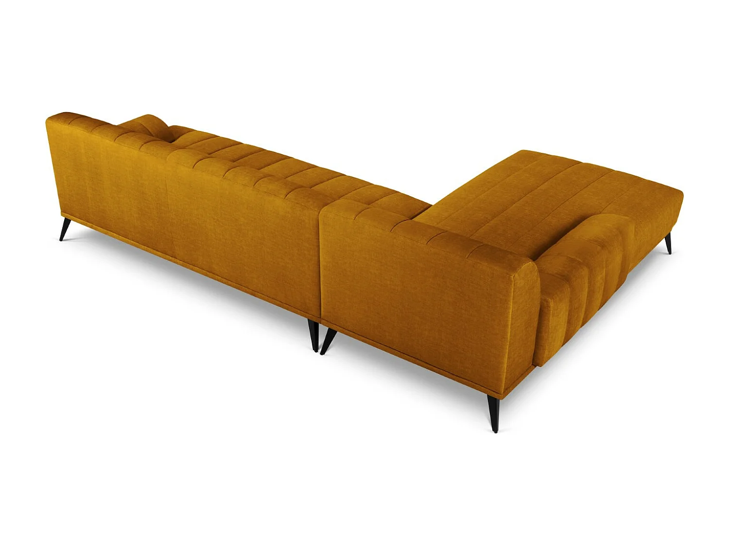 CXL by Christian Lacroix - Divano angolare sinistro "Rita" 5 posti in velluto senape - 289x185x77cm