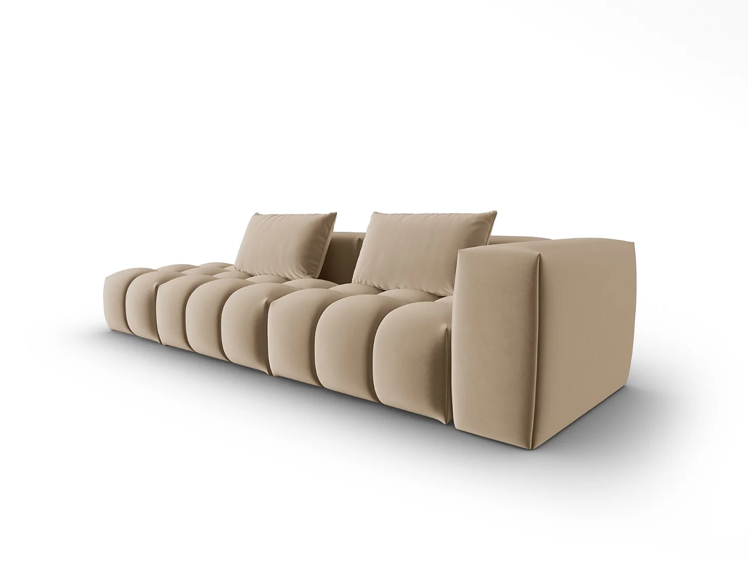 CXL by Christian Lacroix - Sofa modułowa bok lewy, "Lorella" 3 miejsca welur, piasek - 265x85x70cm