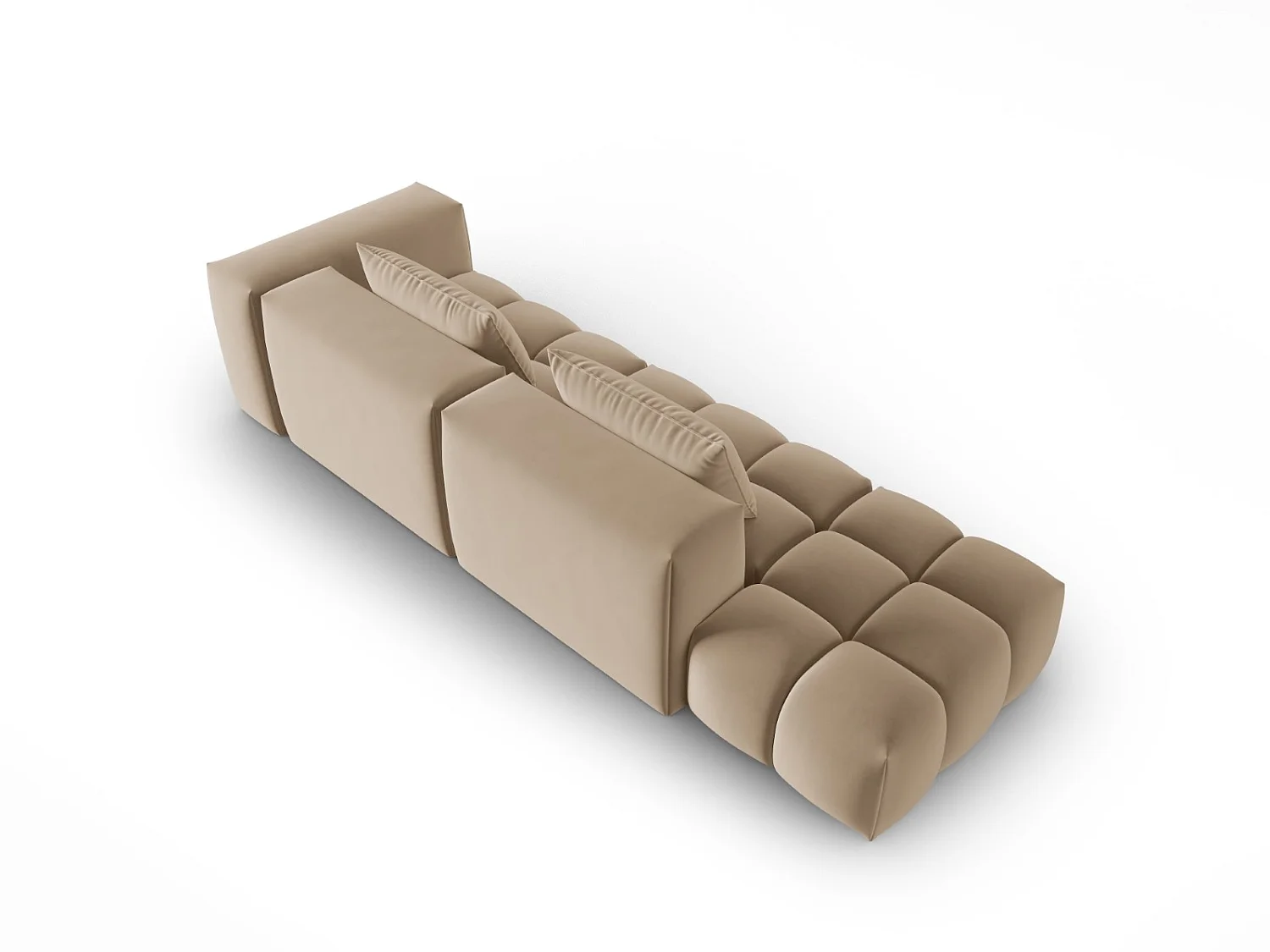 CXL by Christian Lacroix - Canapé modulable gauche "Lorella" 3 places en velours le sable - 265x85x70cm