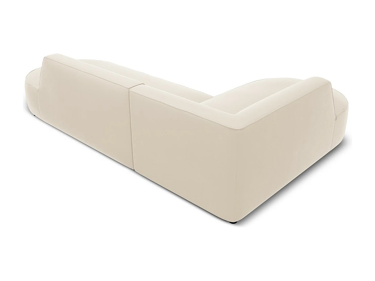 CXL by Christian Lacroix - Canapé d'angle gauche "Charles" 4 places en velours beige - 273x180x69cm